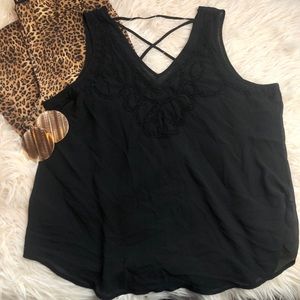 Maurices Black Sheer Beaded Tank